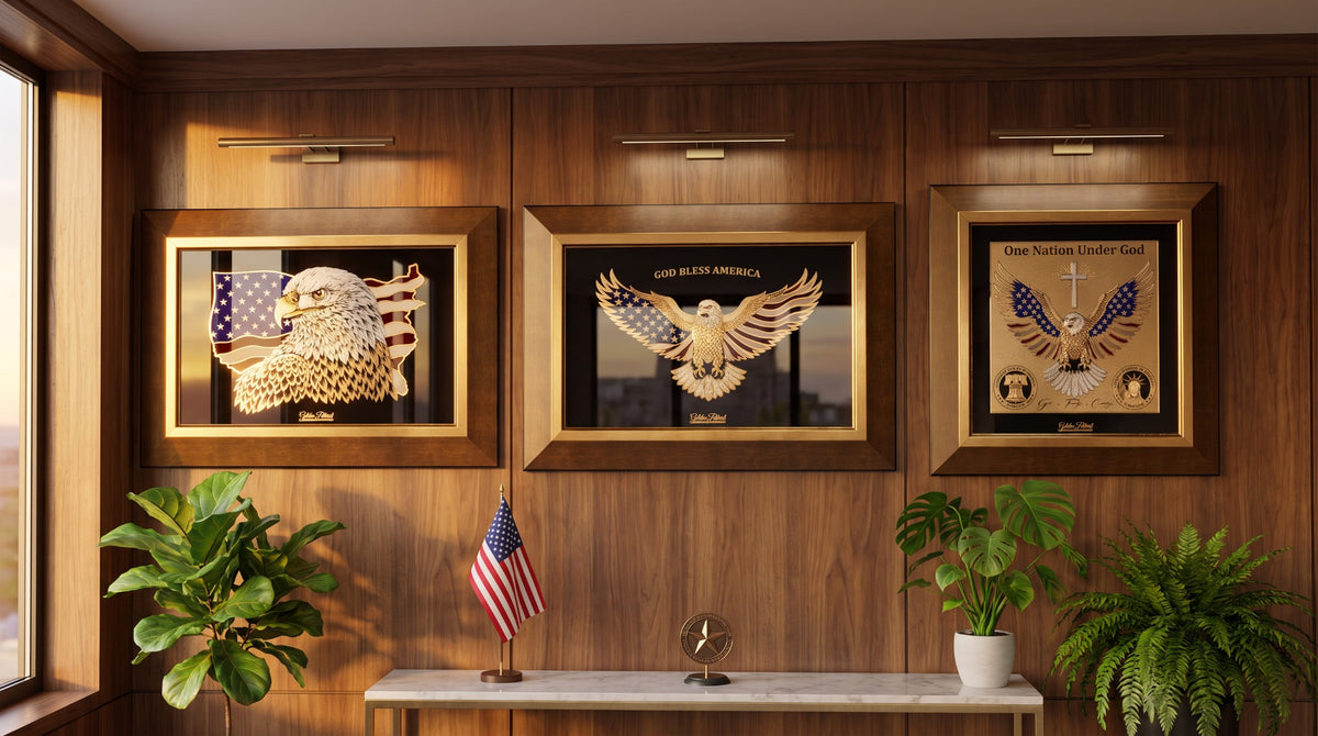 American Eagle & Map – 24K Gold &amp; 925 Silver Special Edition