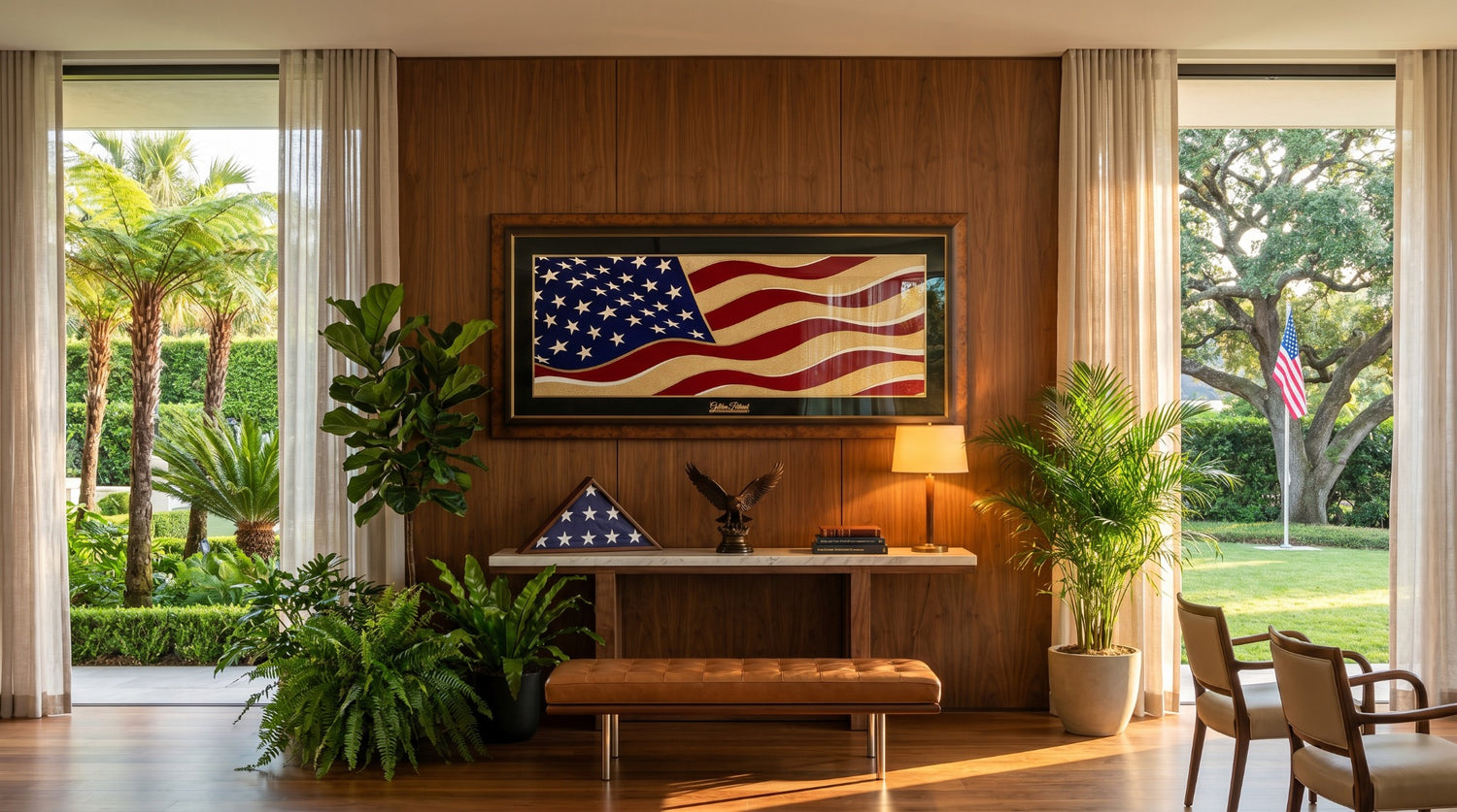 Golden Flag Wave - Color 24K Gold & 925 Silver