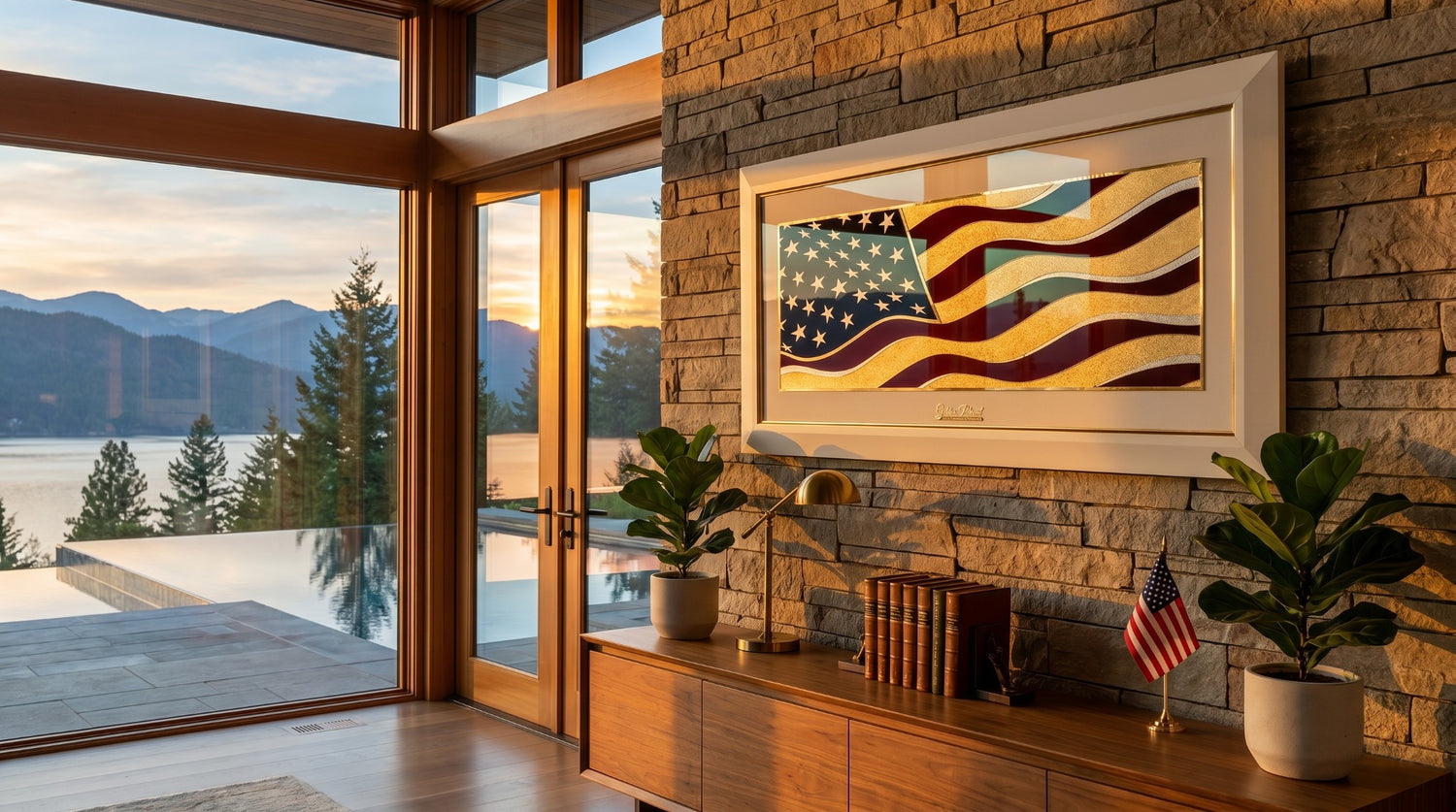 Golden Flag Wave - Color 24K Gold & 925 Silver