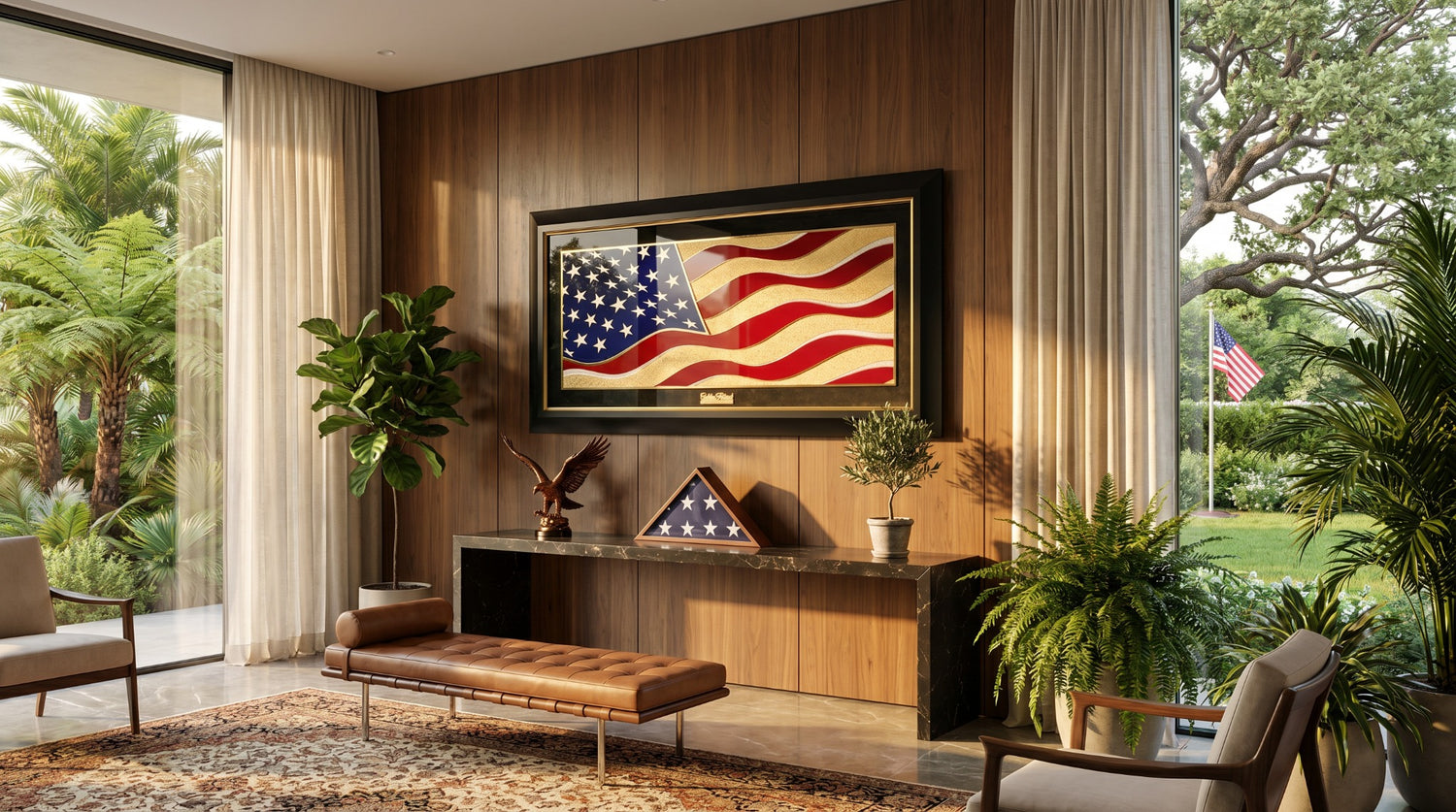 Golden Flag Wave - Color 24K Gold & 925 Silver