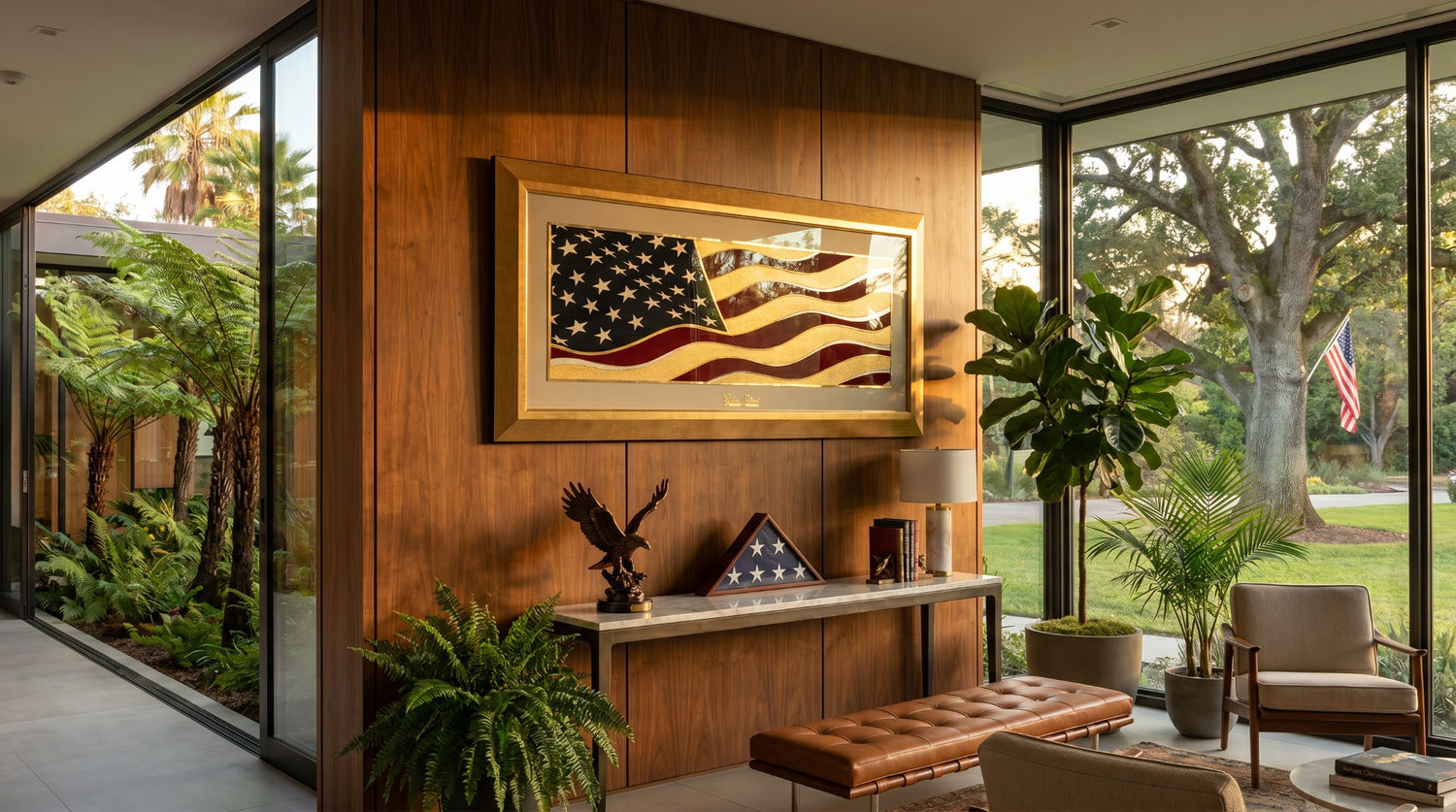 Golden Flag Wave - Color 24K Gold & 925 Silver