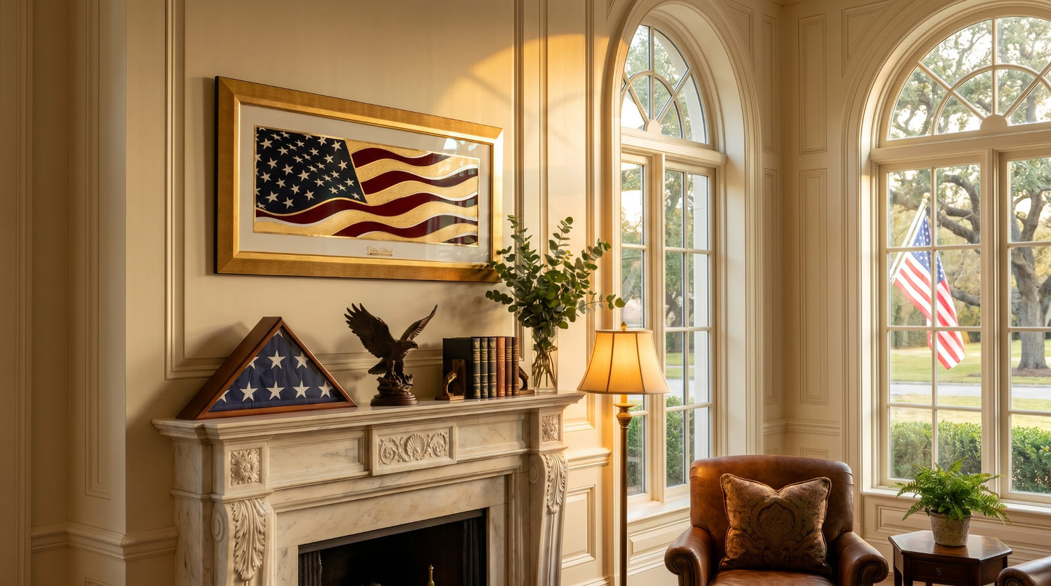 Golden Flag Wave - Color 24K Gold & 925 Silver