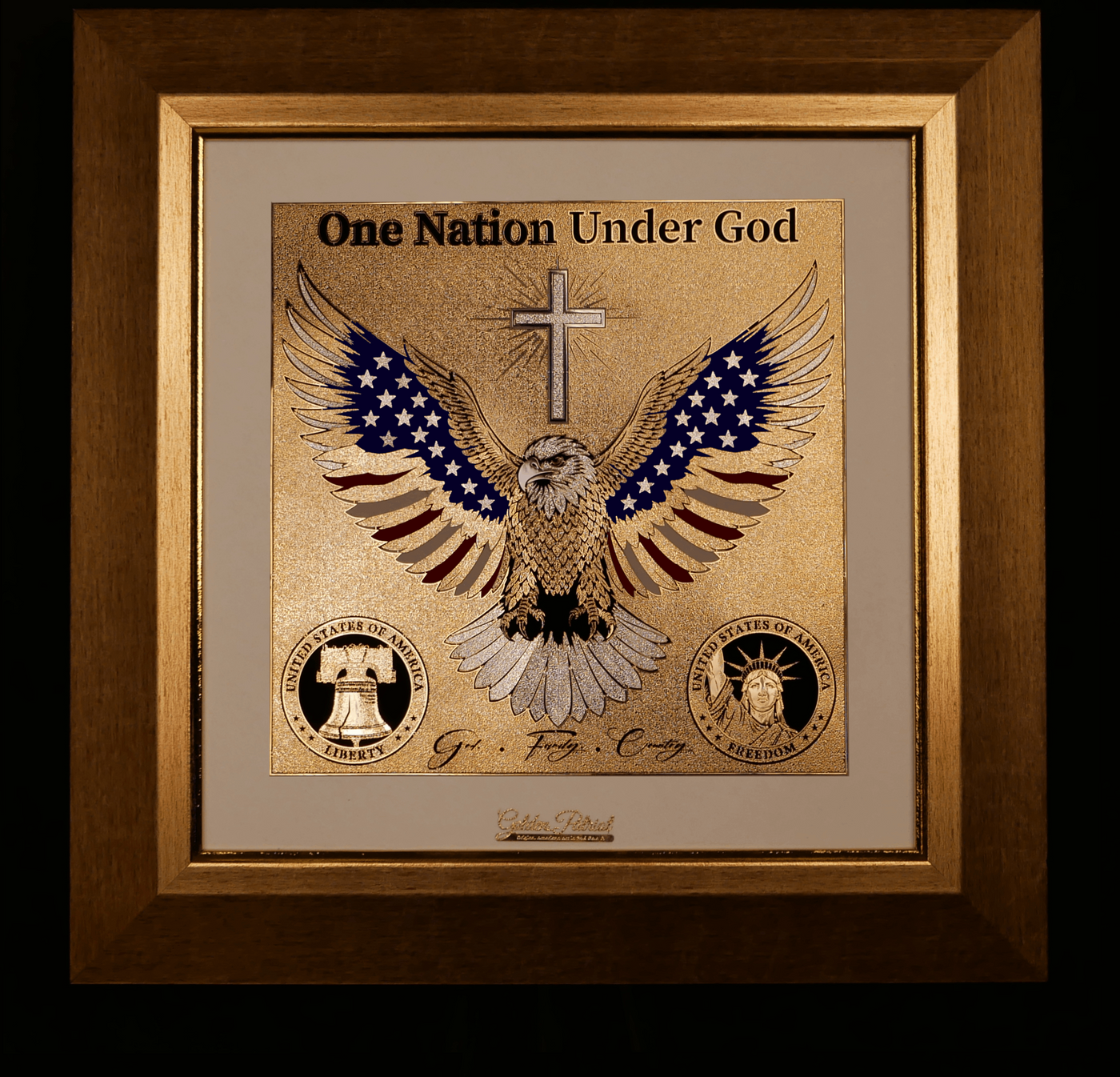 One Nation Under God - American Eagle  - 24K Gold & 925 Silver